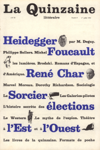 La Quinzaine Littéraire, nº8, 01 juillet 1966  (couverture et maquette Pierre Bernard).