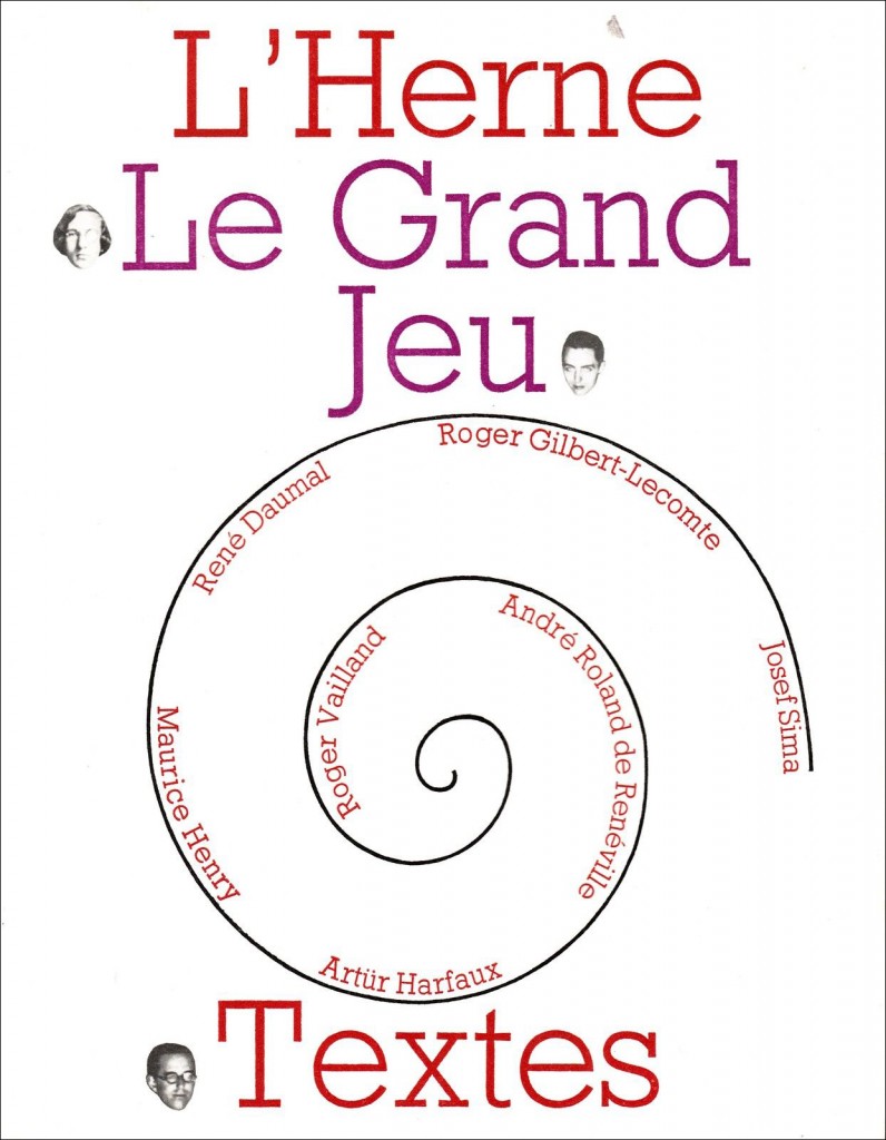 Pierre Bernard et Marc Thivolet (dir.), Le Grand Jeu, L’Herne, 1968 (couverture Pierre Bernard).