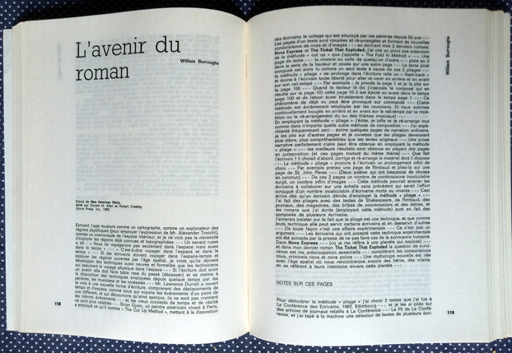 Pierre Bernard (dir.), Burroughs – Pélieu – Kaufman, L’Herne, 1968 (couverture Pierre Bernard).