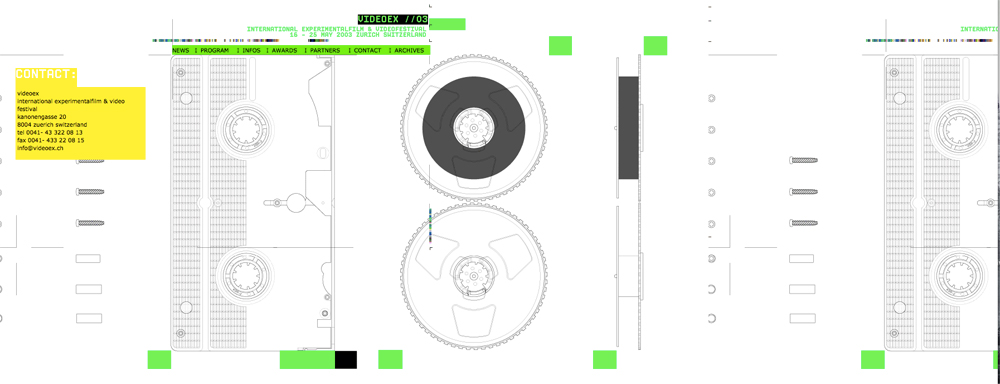 Capture du site internet réalisé par Martin Woodtli pour  VideoEx en 2003.