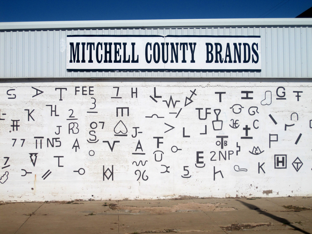 Collection de marques bovines du comté de Mitchell, Colorado City, Texas