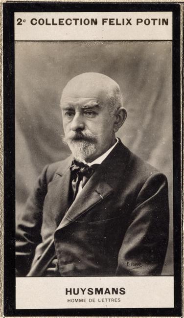 portrait de Huysmans, vignette des magazins Félix Potin, v.1900, extraite du site de la RMN 