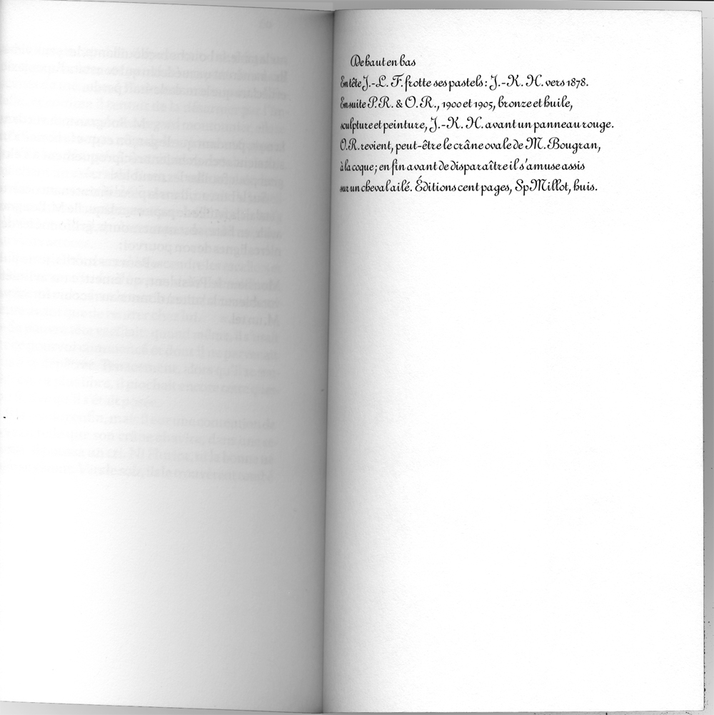 Sp Millot, J. K. Huysmans, Colophon, La retraite de Monsieur Bougran, Cent pages, Grenoble, 2020