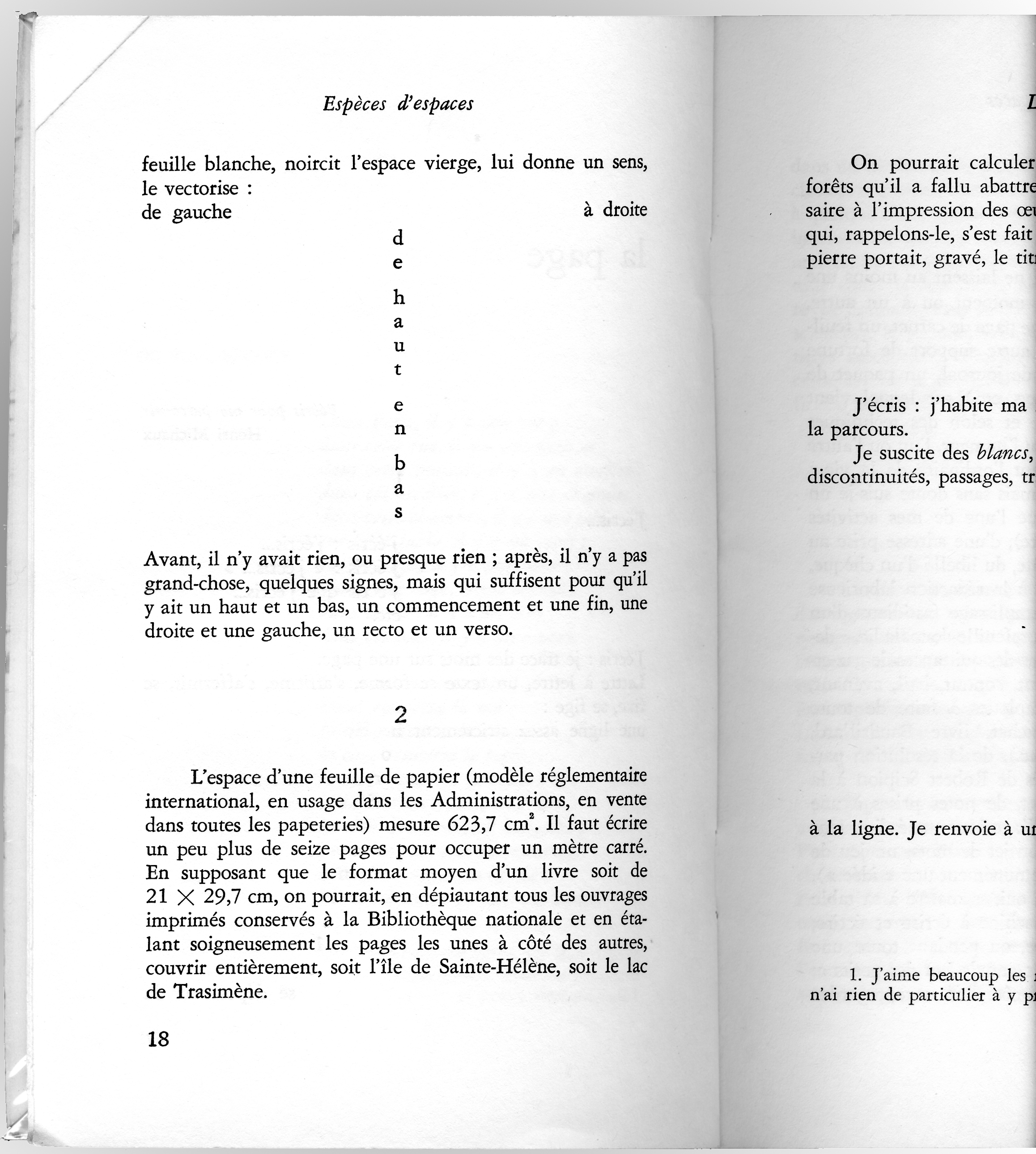 Georges Perce, Espèces d’espaces, Galiléen Paris, 1974, p. 18